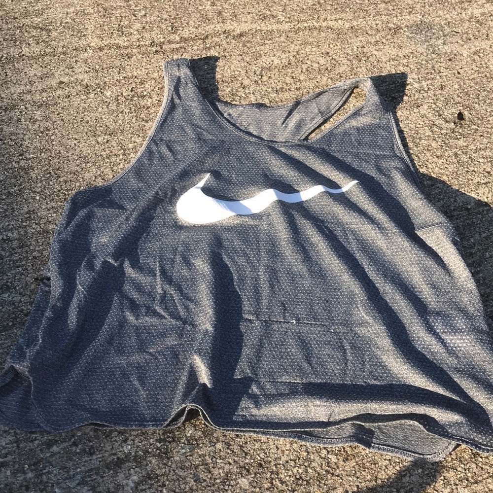 Gray nike short mesh tank